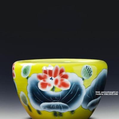 ANH SỨ HỌA TIẾT HOA SEN VẼ TAY